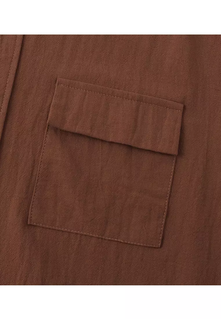 Loose Square-neck Linen Shirt YL-SKD01