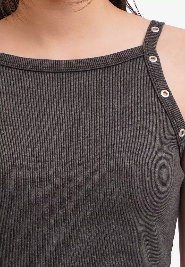 Washed Eyelet Tank Top