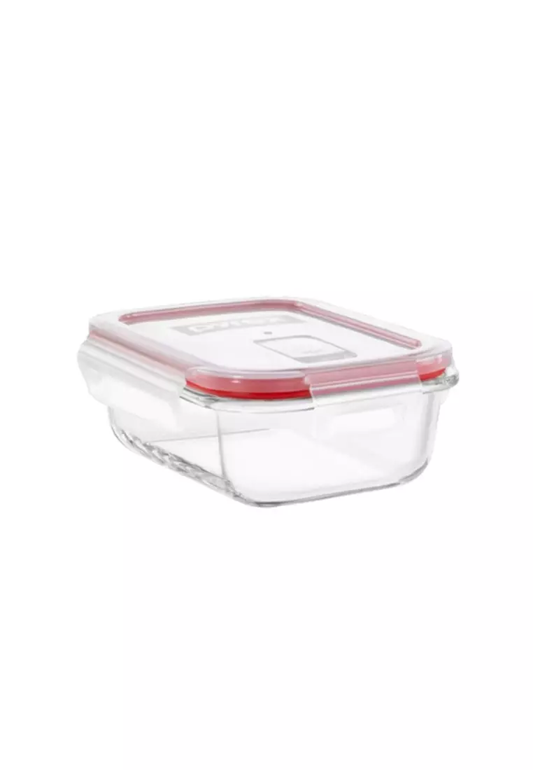 Buy Pyrex 515ml Square Storage with White Lid and Red Silicone 2024 ...