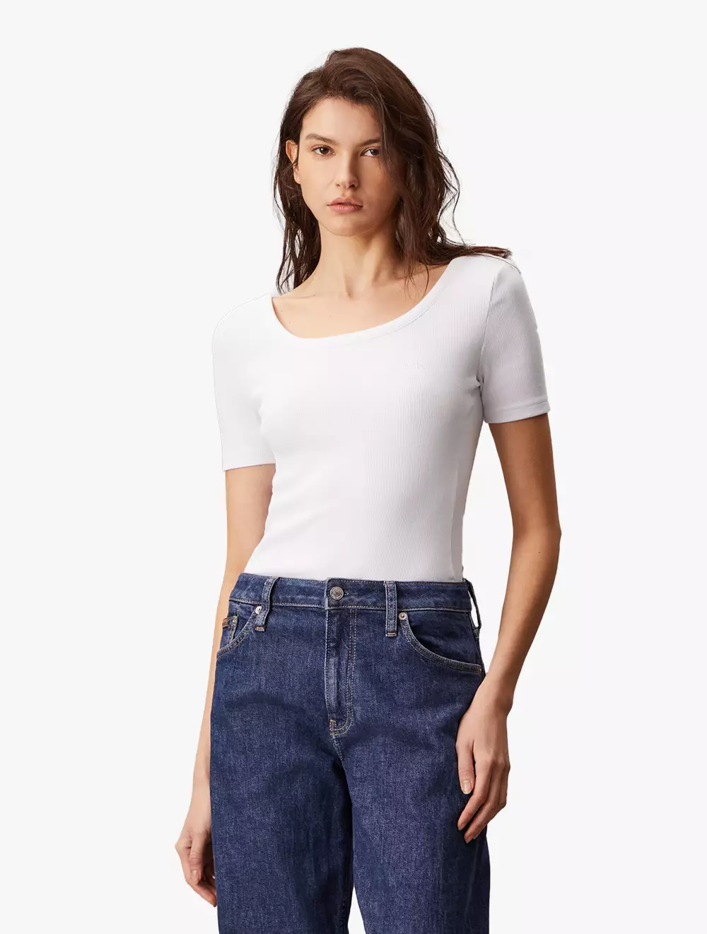 Calvin Klein - Casual Scoop Neck Rib Knit Tee