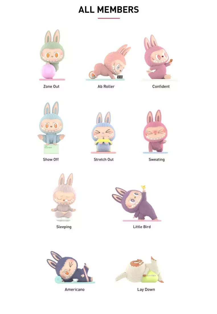 Pop Mart LABUBU The Monster Lazy Yoga Series Figures Blind Box