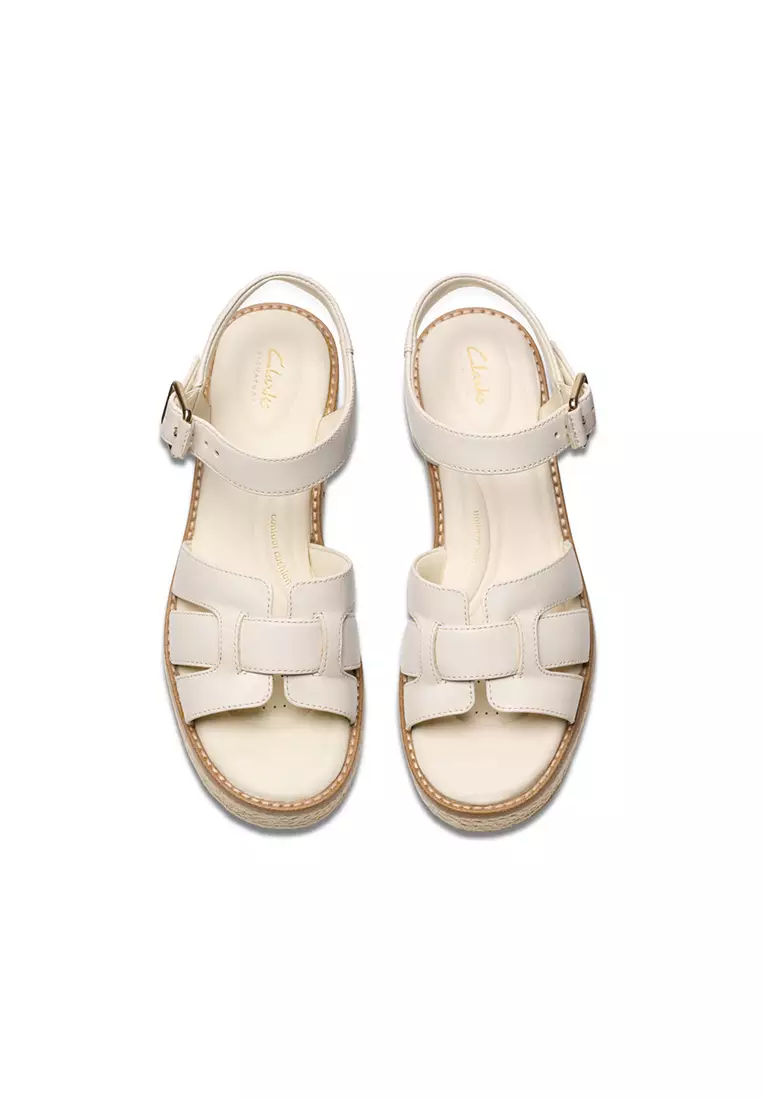 Buy CLARKS Womens Coledale Strap Sandals Cream Leather 2025