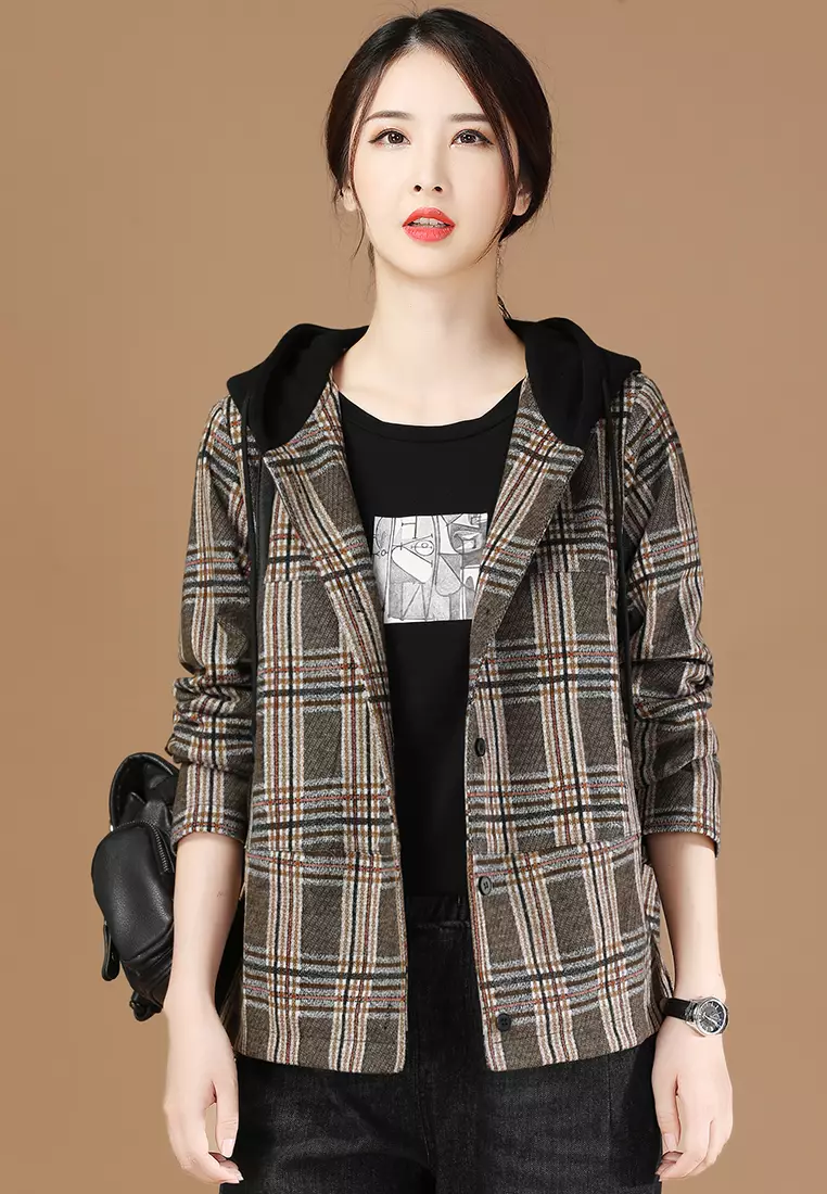 Girls deals check coat