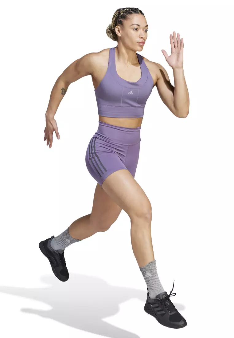 adidas Medium-Support Running Pocket Bra - Purple