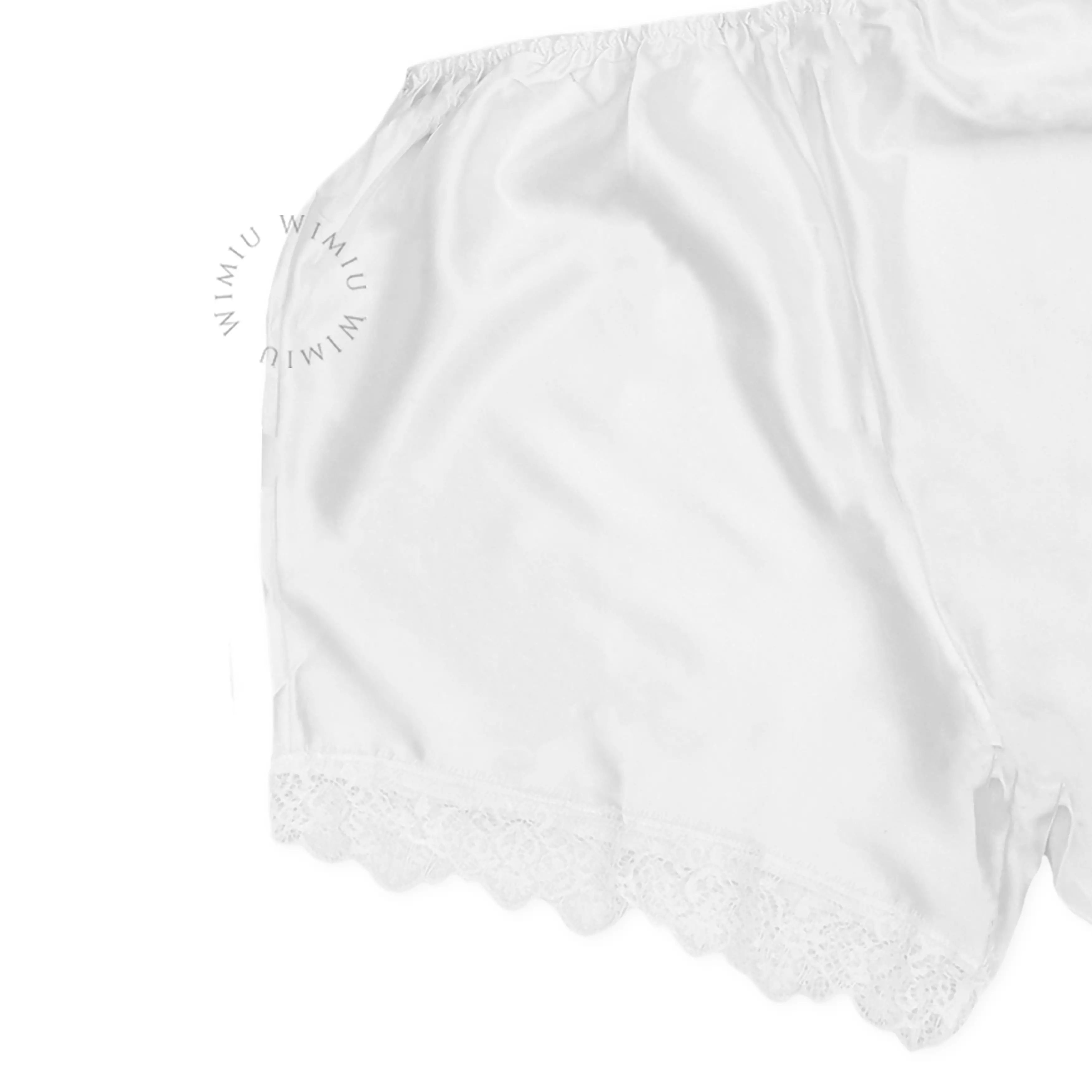 WIMIU Celana Pendek Satin Celana Rumah Wanita Santai Casual Shorts Short Pants Motif Polos Renda 300296