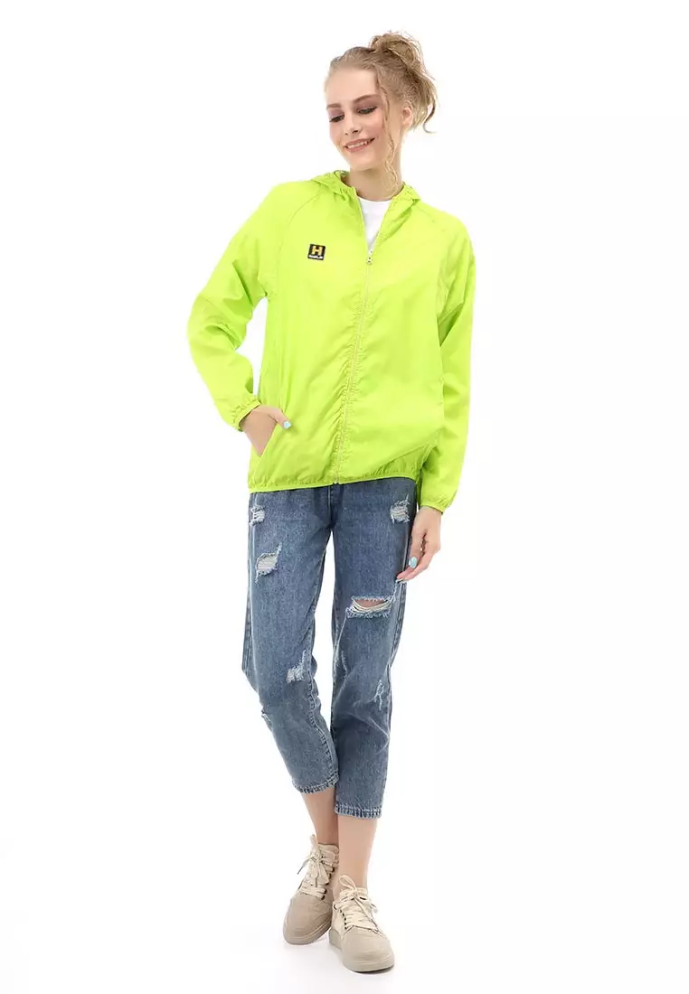 Hardwin Jaket Hoodie Wanita Pelindung UV Anti Air Material Polyester ORIGINAL - Green