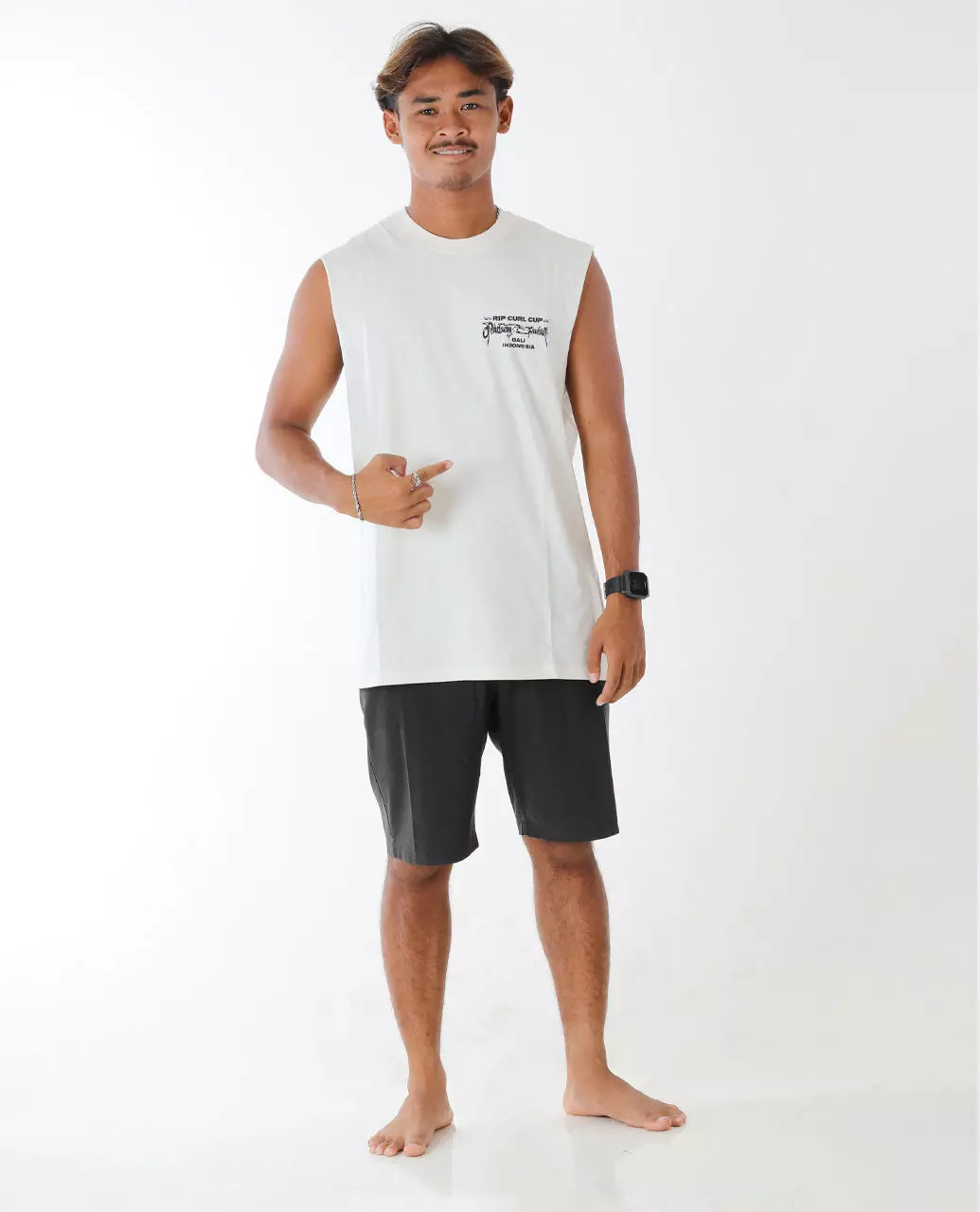 Rip Curl Unisex Padang Padang 25 Muscle Tee - Bone
