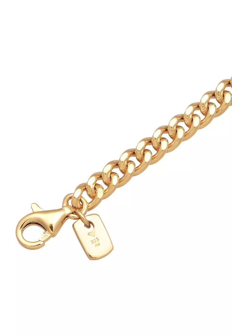 EXCLUSIVE Gelang Perhiasan Perak 925 Pria Smile Basic Gold Plated