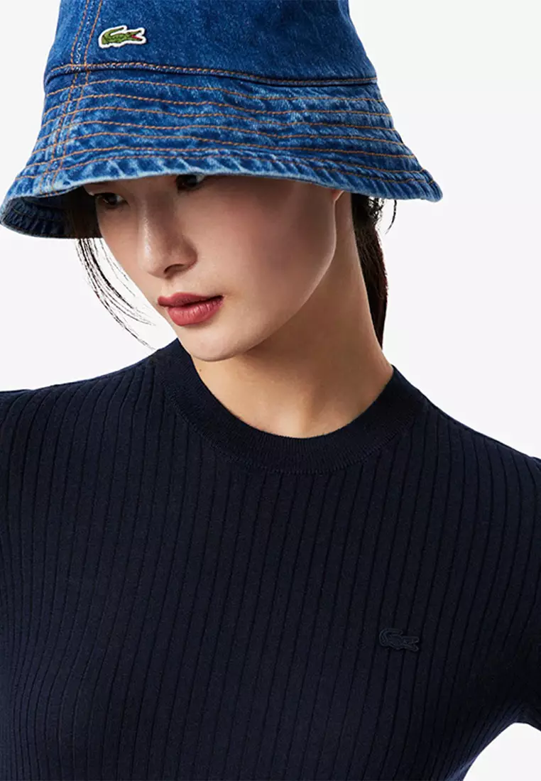 Short Sleeved Merino Wool Rib Knit Sweater