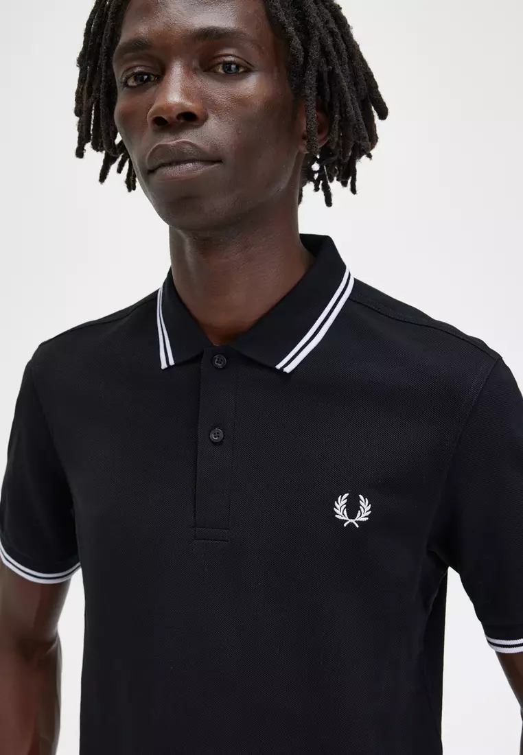 Fred Perry M3600 Twin Tipped Fred Perry Shirt (Black / White / White)