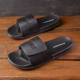 Paulmay Sandal Slide Unisex Slippers Straps Black