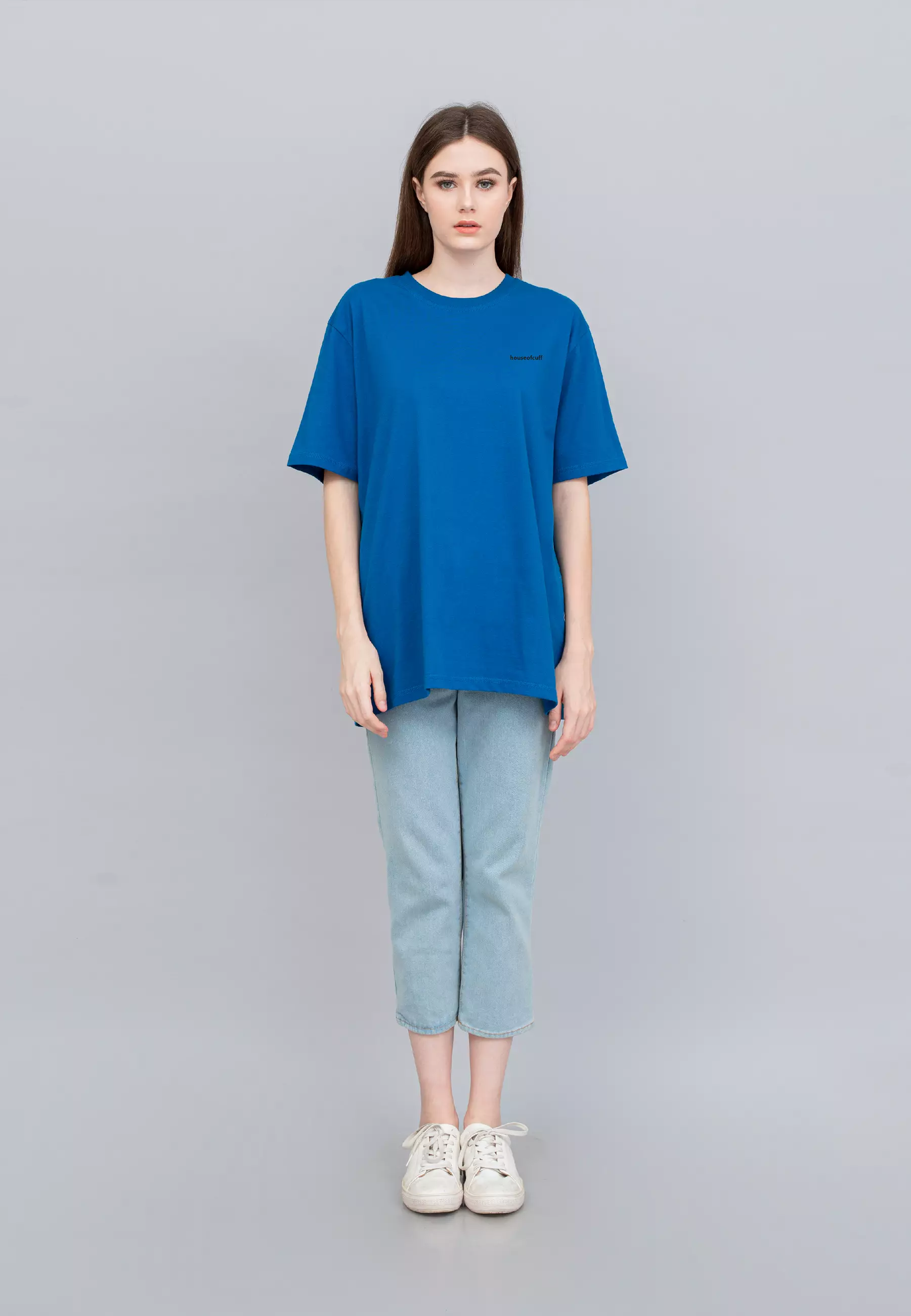 Houseofcuff T-shirt Kaos Polos Pendek Biru Turkish Wanita Size S-4XL