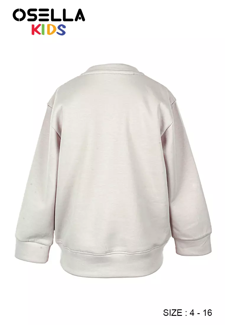 [NEW] Osella Kids Active Cut & Sewn Sweater In Light Grey 2212400193 | Sweater Anak Laki-Laki