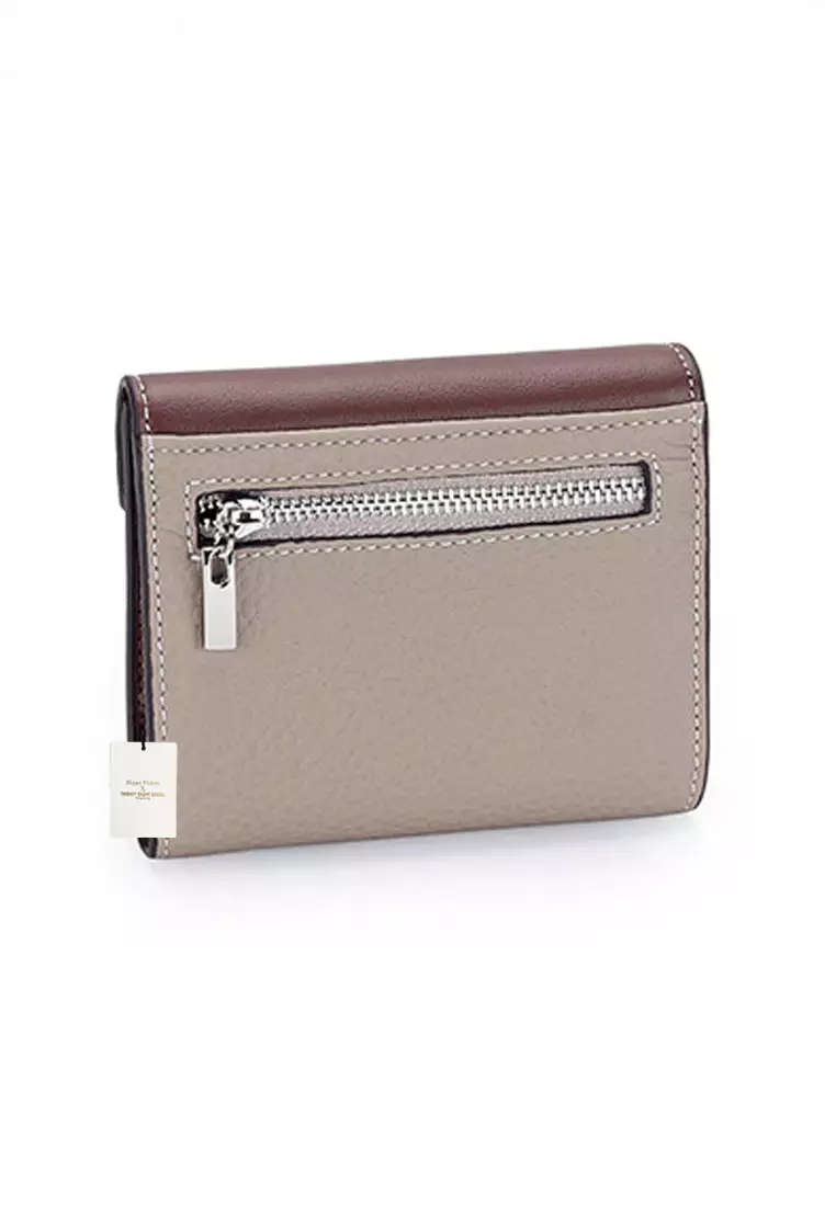 Texture Patching Full Grain Leather Trifold Wallet JW YT-2319
