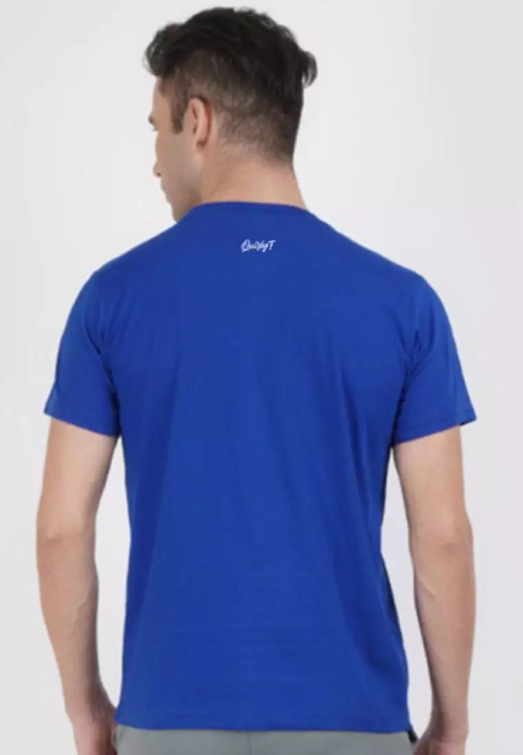Newyork City Royal Blue Cotton Short Sleeve Crew Neck Relaxed Tee