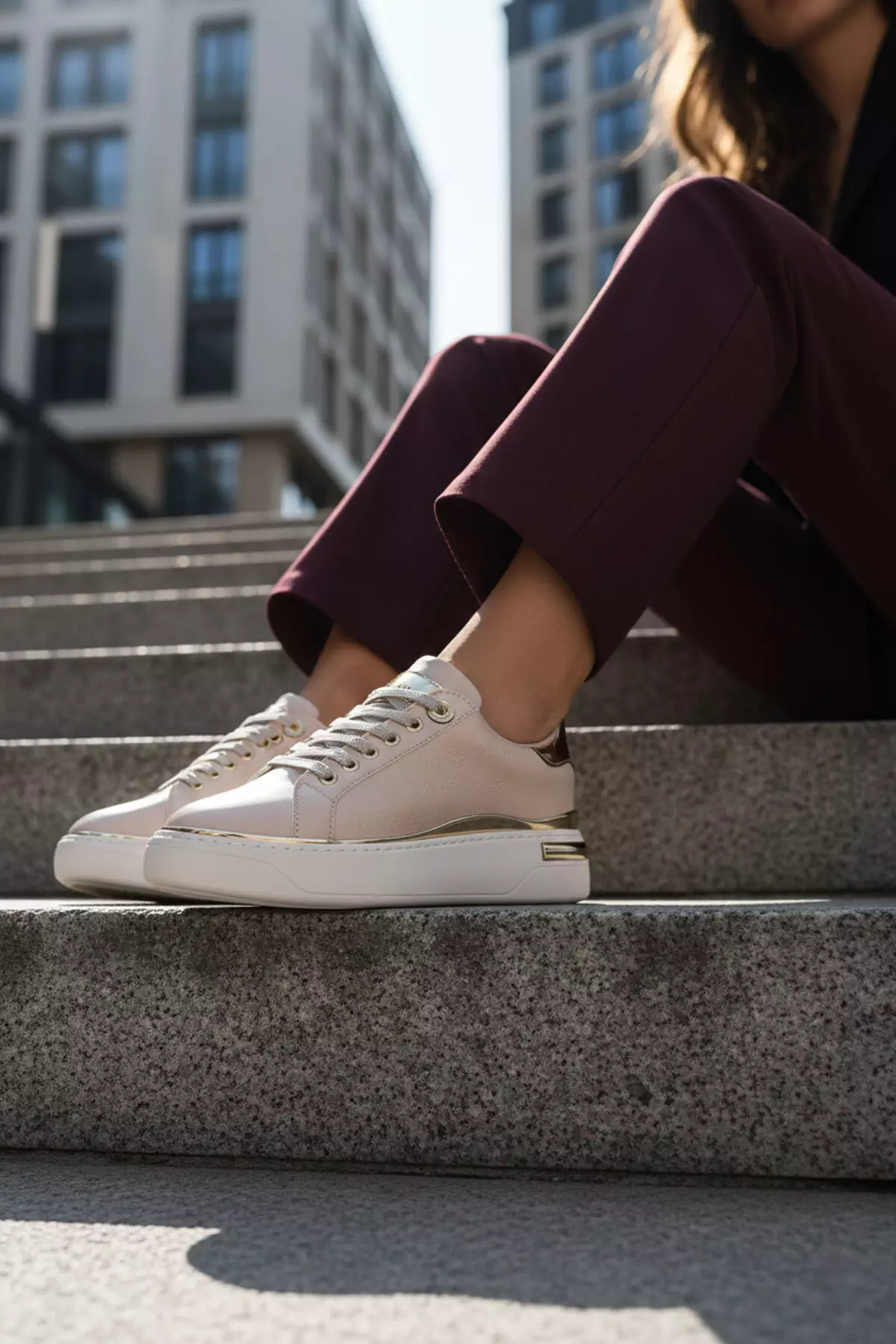 Beige-Gold Women'S Sneaker 20810