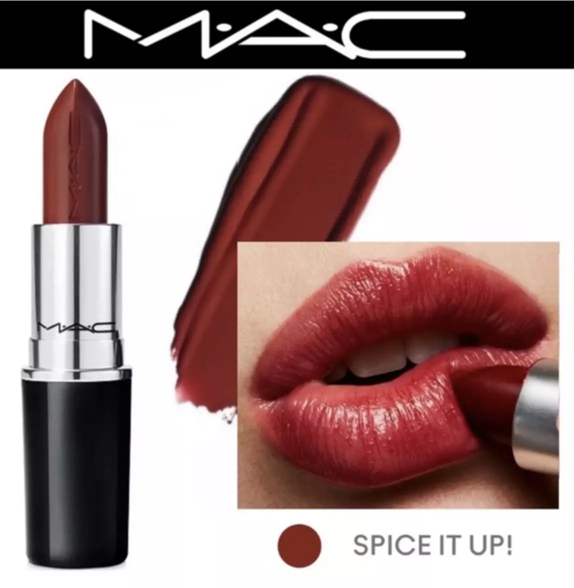Mac Cosmetics Lustreglass Lipstick - Spice It Up! (Sheer-Shine Finish) (No Box)
