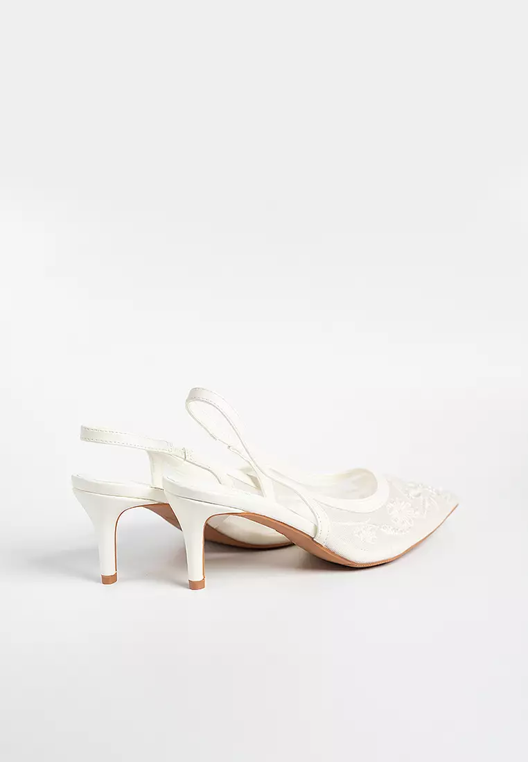 Evora Lace Slingbacks Pumps
