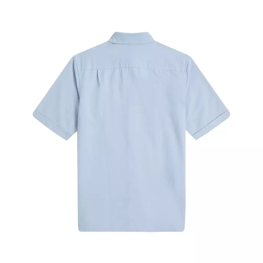 Oxford Chest Pocket Logo Short Sleeves Shirt Light Smoke