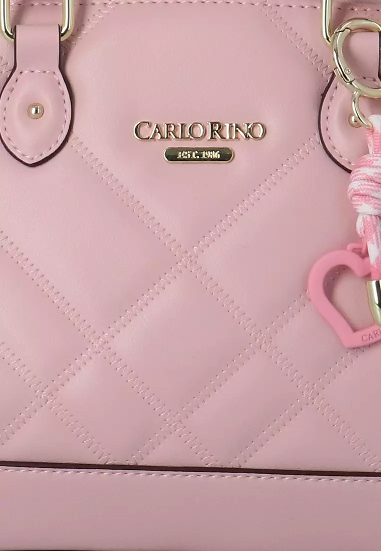 Buy Carlo Rino Glen Quilted Top Handle Bag - Pink 2026 Online | ZALORA