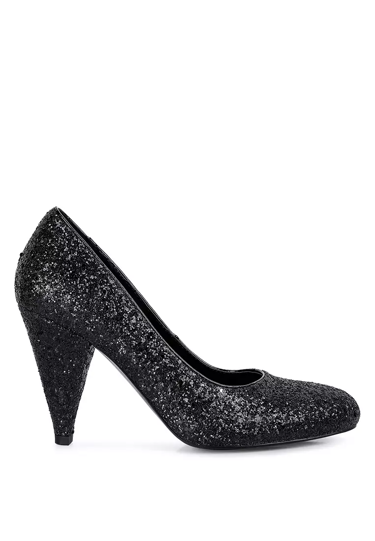 Glitter pumps deals low heel