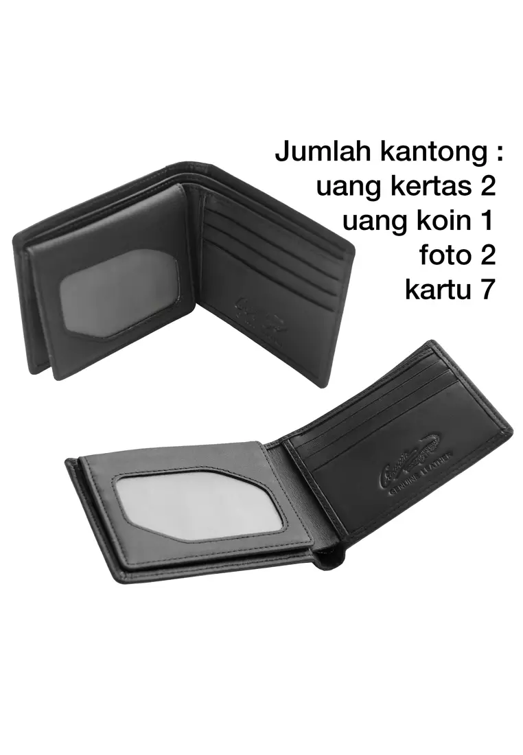 Crocodile 885BY Dompet Pria Men Wallet Leather Kulit Original - Hitam