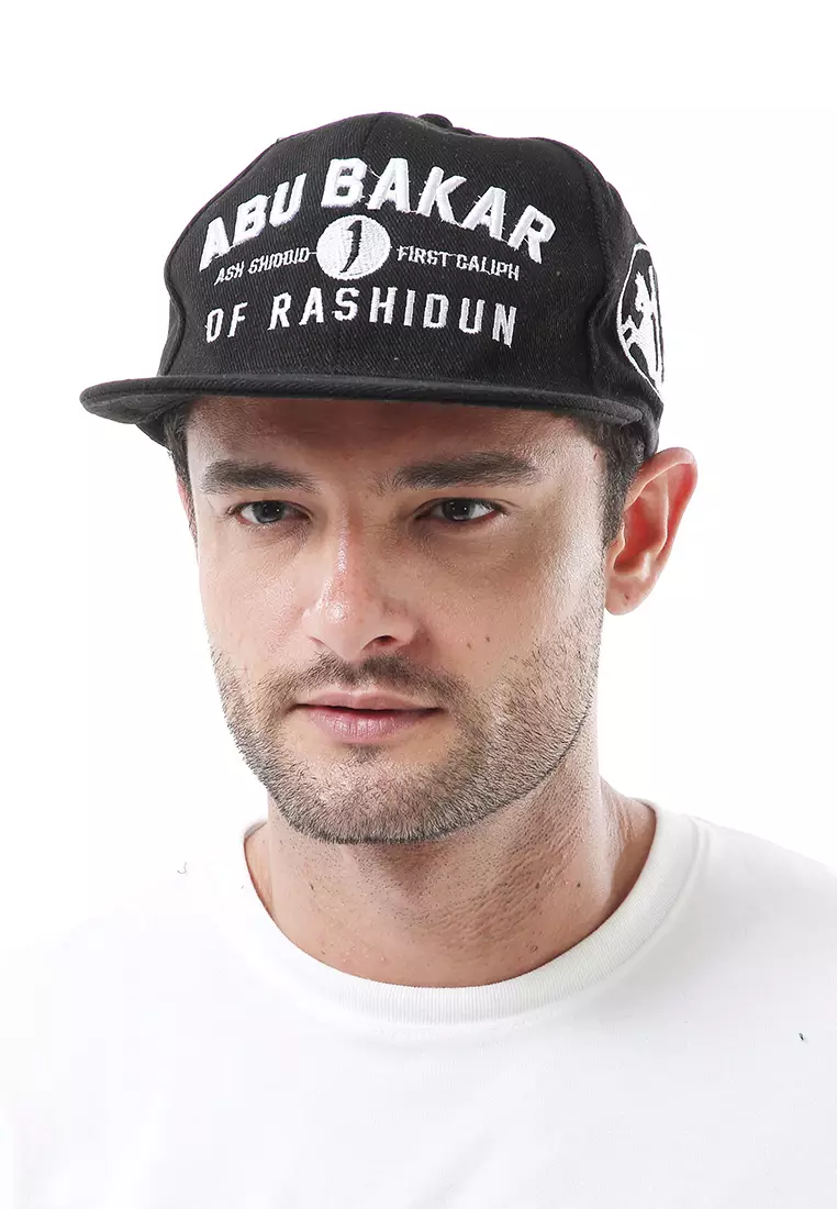 Bryan Aksesoris Fashion Topi Snapback Pria Bordir ABU BAKAR Material Rafel ORIGINAL - Black