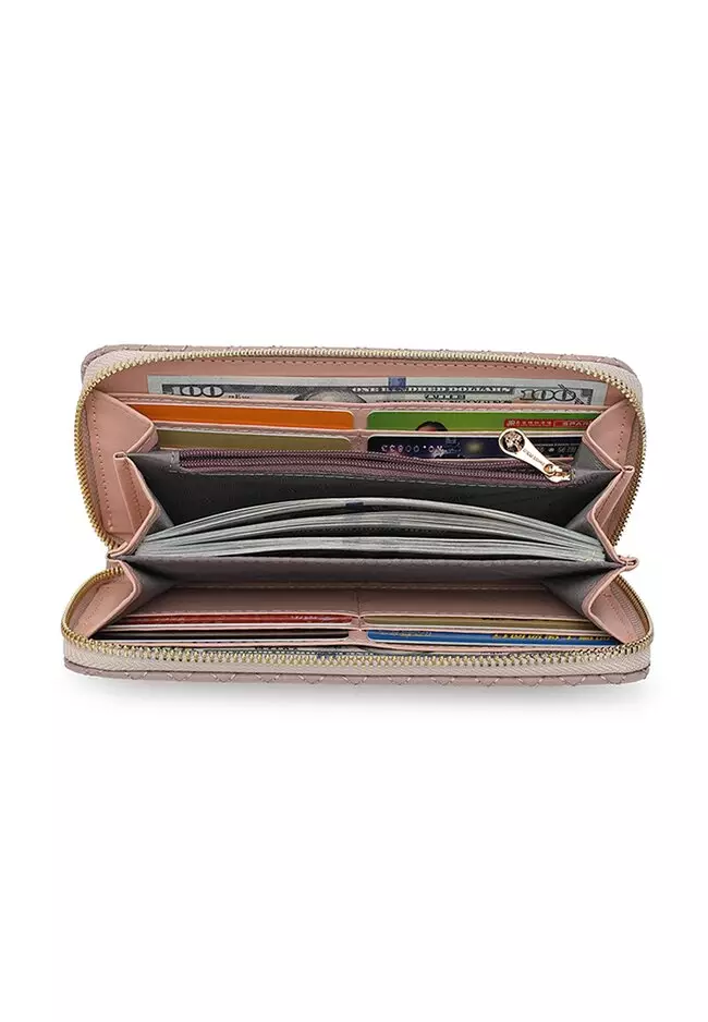 Quilted Long Purse / Wallet - Pink