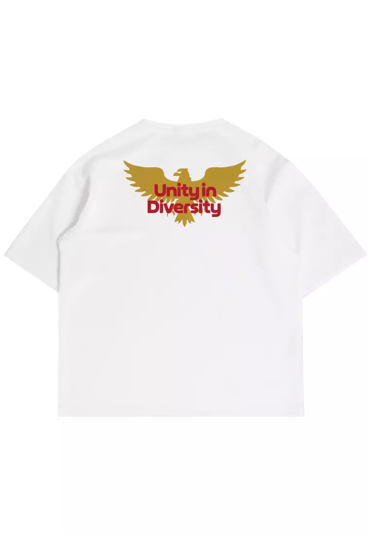 MTW87 Kaos Oversize Merah 17 Agustus Garuda "unity in diversity"  putih