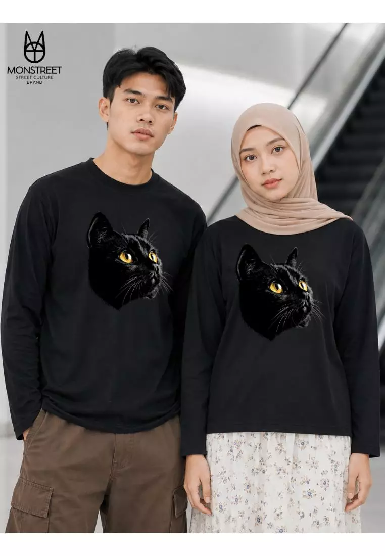 Monstreet Kaos Katun Combed 24S Grafis Reguler Fit Lengan Panjang Hitam Tshirt LUTR289 Cotton Combed 24S Graphic Tshirt Regular Fit Full Sleeve Black Tshirt Unisex