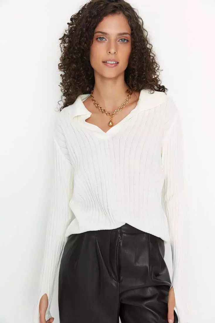 Polo Collar Knitwear Sweater