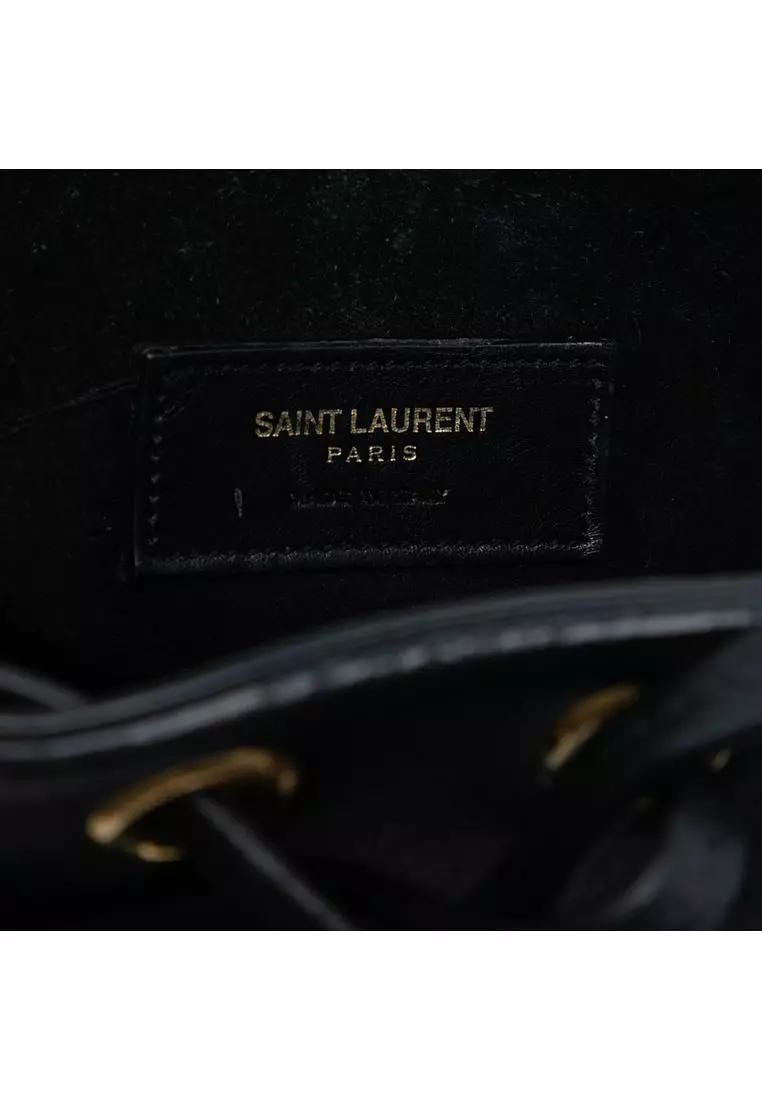 Pre-Loved Saint Laurent Small Calfskin Emmanuelle Fringe Bucket Bag
