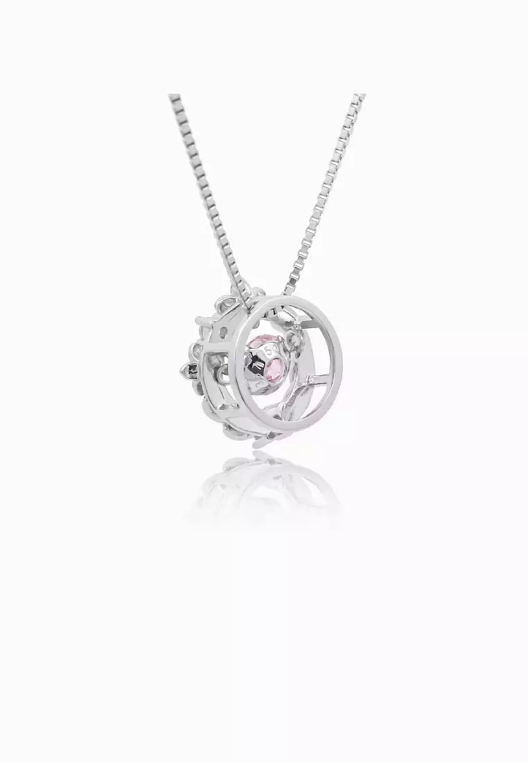 Vinstella Blushing Petal Dancing Diamond Pendant