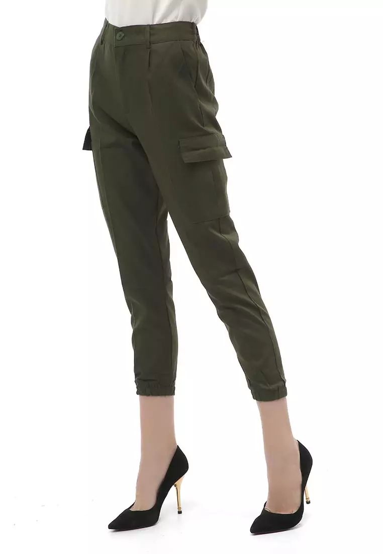 Jourel Jogger Pants Kasual Wanita Material Cotton ORIGINAL - Army