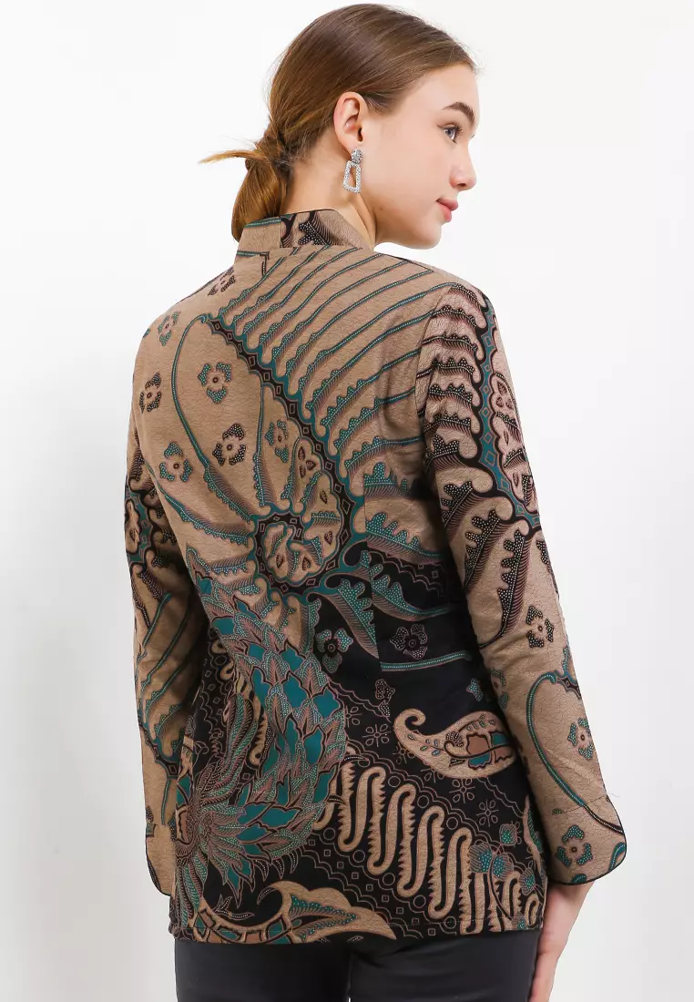 Blouse Batik Dasarata Ijo Premium Slimfit Elegant