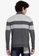 ZALORA BASICS grey Stripe Zip Through Sweater CFFFDAAC484D8CGS_2