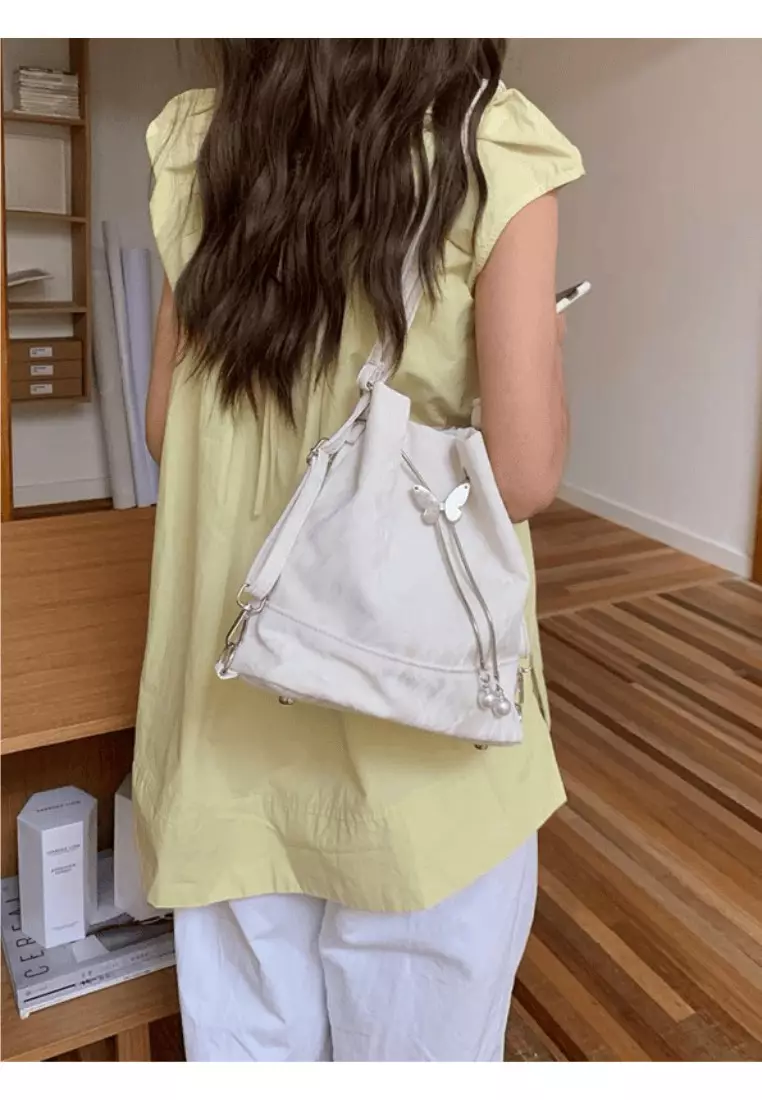 Abigail White Bucket Selempang Ransel Backpack Sling Bag