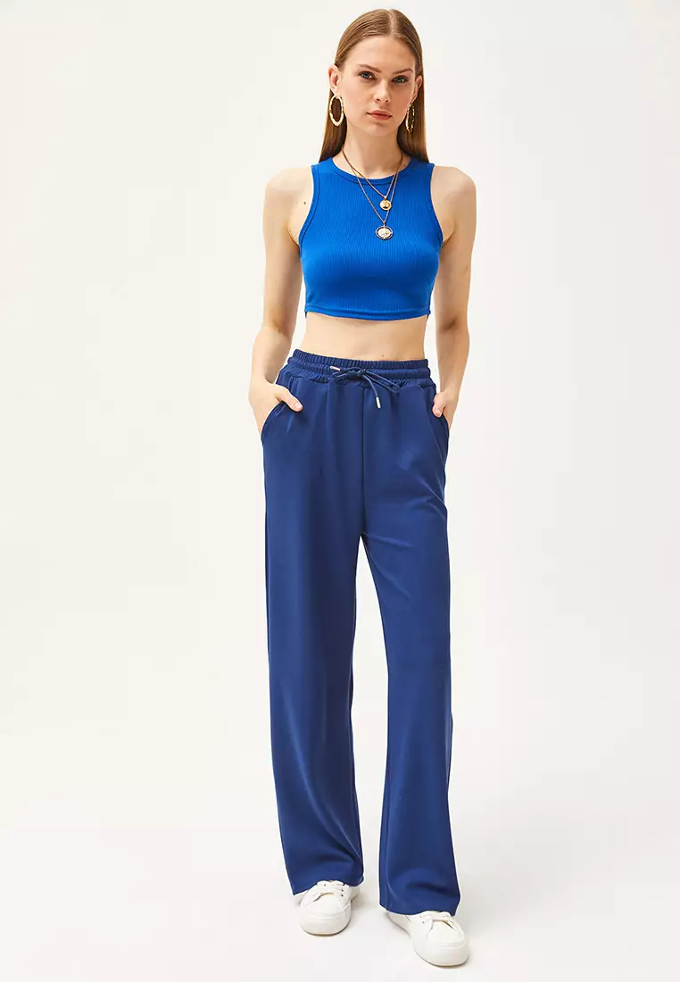 Pockets Modal Palazzo Sweatpants