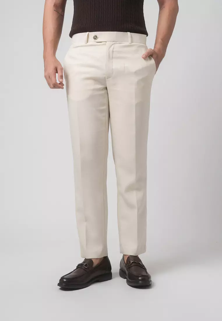 Pedro Regular Fit Trousers Pants Ivory