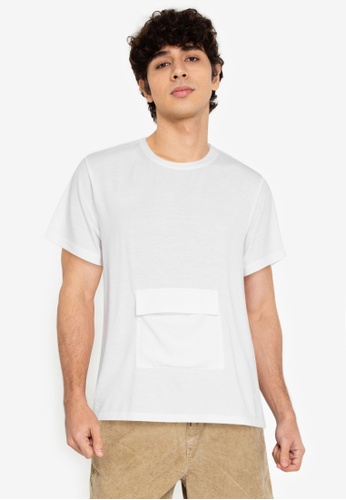 ZALORA BASICS white Front Flap Pocket T-Shirt 14AE1AA3B69602GS_1