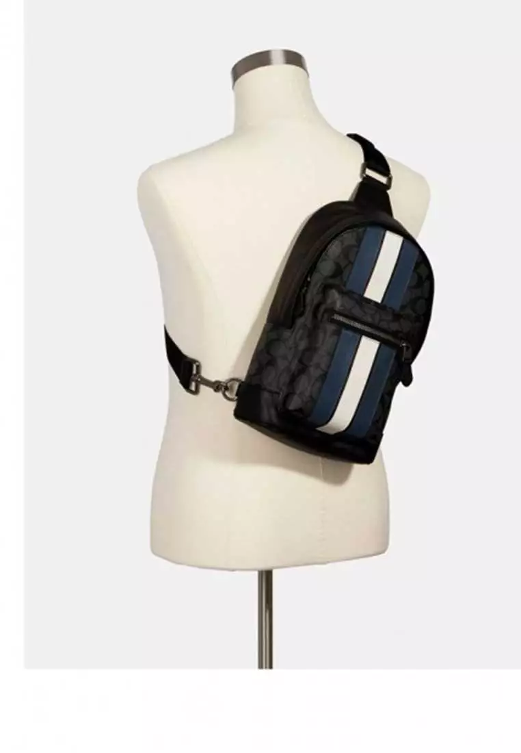 West Pack In Signature Canvas With Varsity Stripe