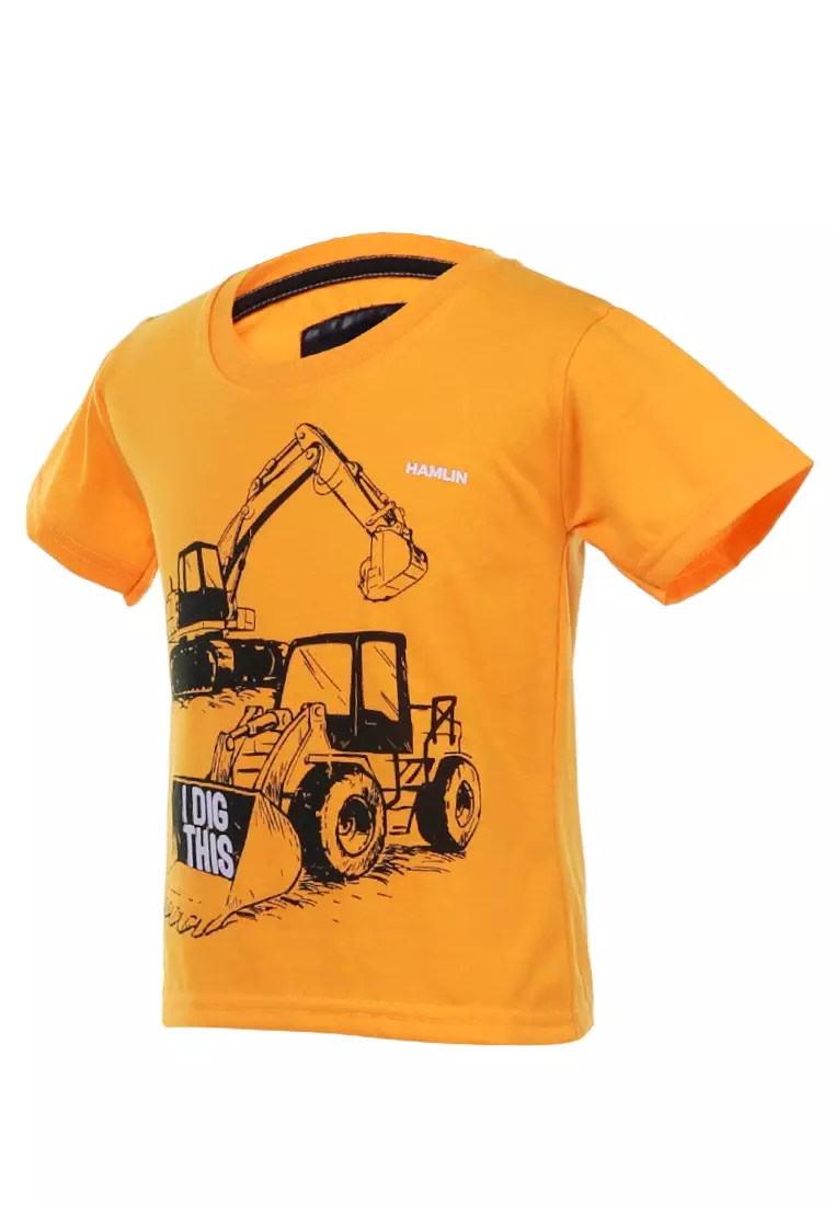 Timothy Kaos Kasual Anak Laki-laki Motif Beko Tractor Childrens Tshirt Material Cotton ORIGINAL - Yellow