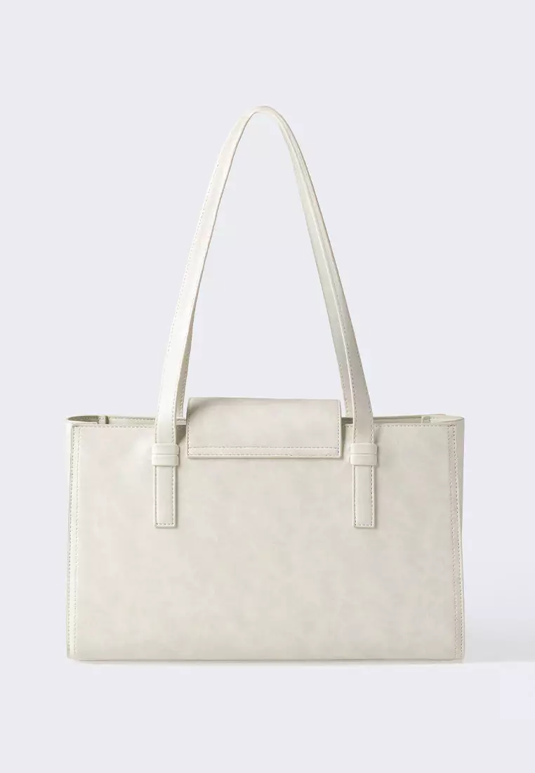 Ria Miranda Off White Nina Medium Box Bag