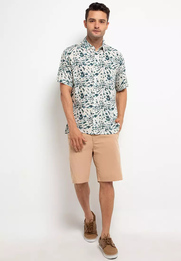 Nade Japan NTA02 Kemeja Pria Kasual Motif Tie Dye C3 Aqua Green