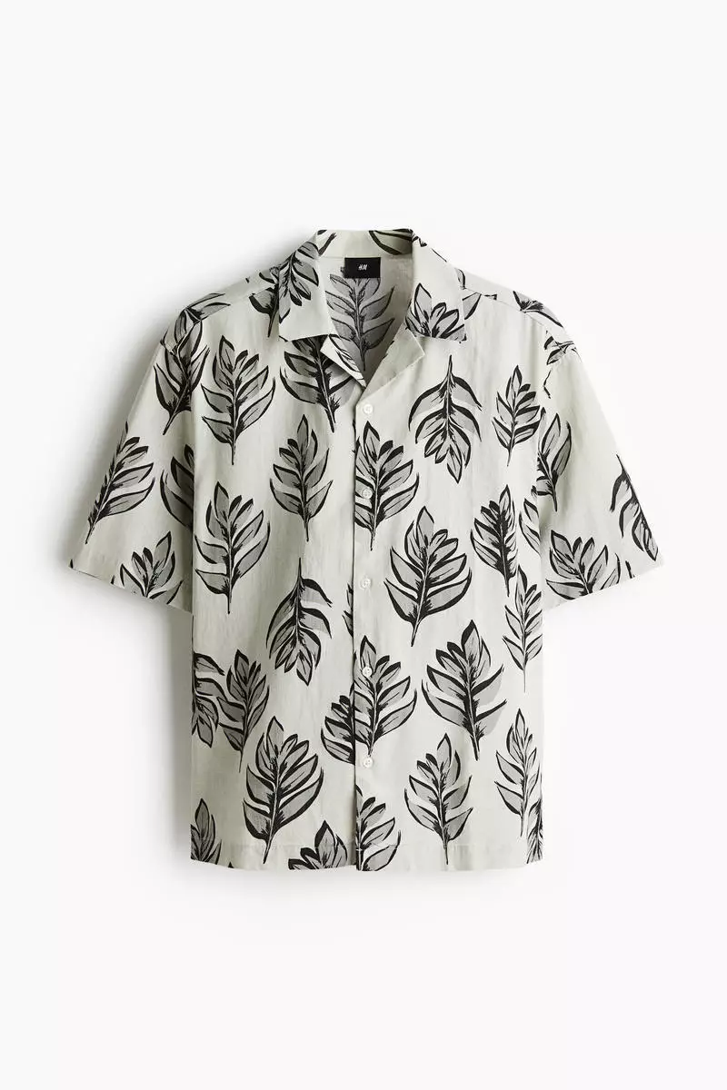 Regular Fit Linen-blend resort shirt