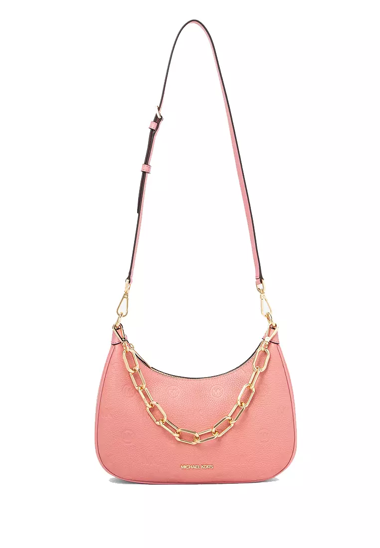 Michael Kors, Bags, Michael Kors Mini Pink Pochette Bag Gold Chain