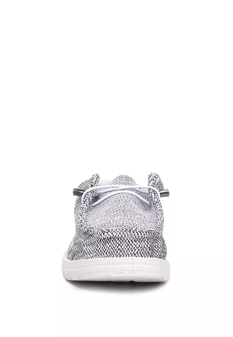 Sepatu Flatform Pria dengan Tali Serut Warna Abu-abu