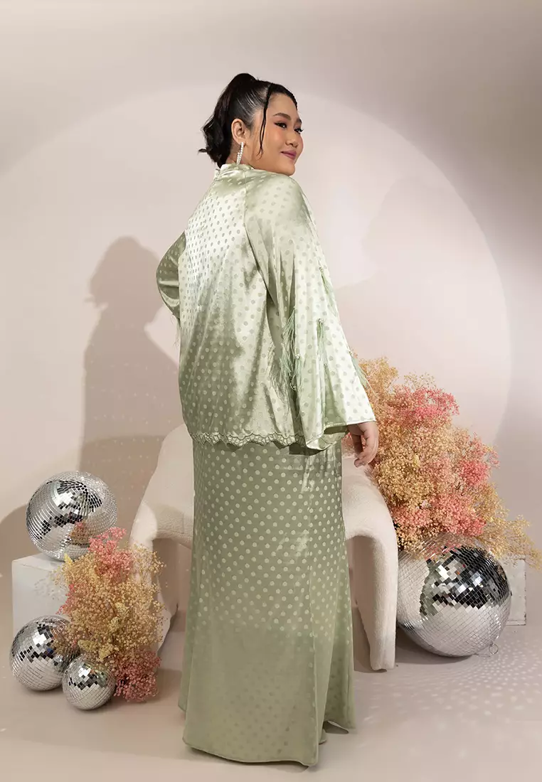 Plus Size Kurung with Feather Applique
