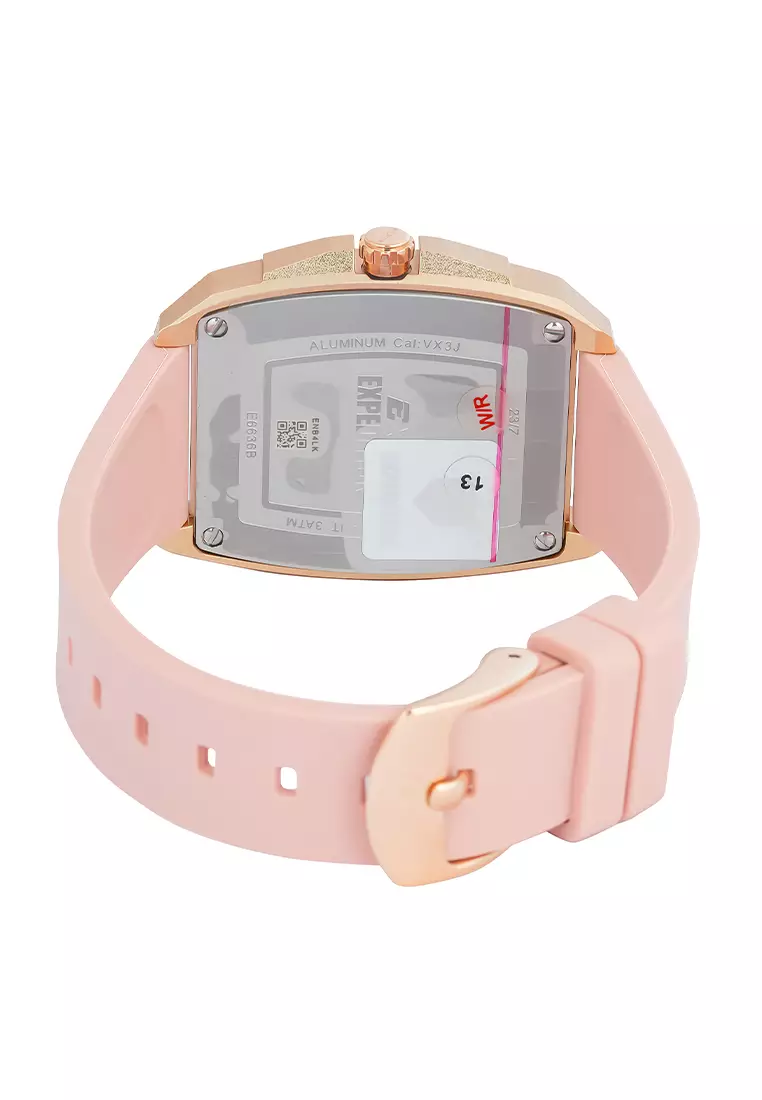 Expedition EXP - Jam Tangan Chronograph Wanita - Rosegold Case - Pink Silicone Strap - 6636BFRRGPNAL