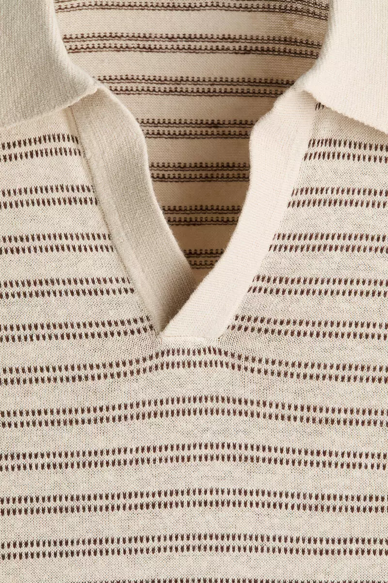 Regular Fit Linen-blend polo shirt